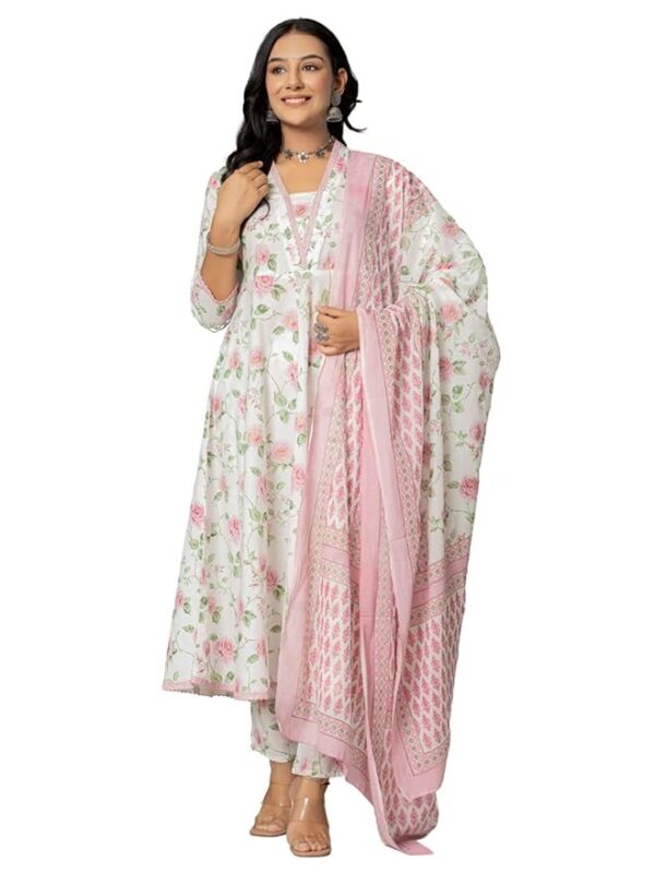 3-Piece (Kurta + Pant + Dupatta) (Cotton)