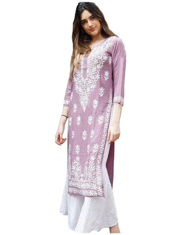 Chikankari Kurti + Plazo (Reyon)