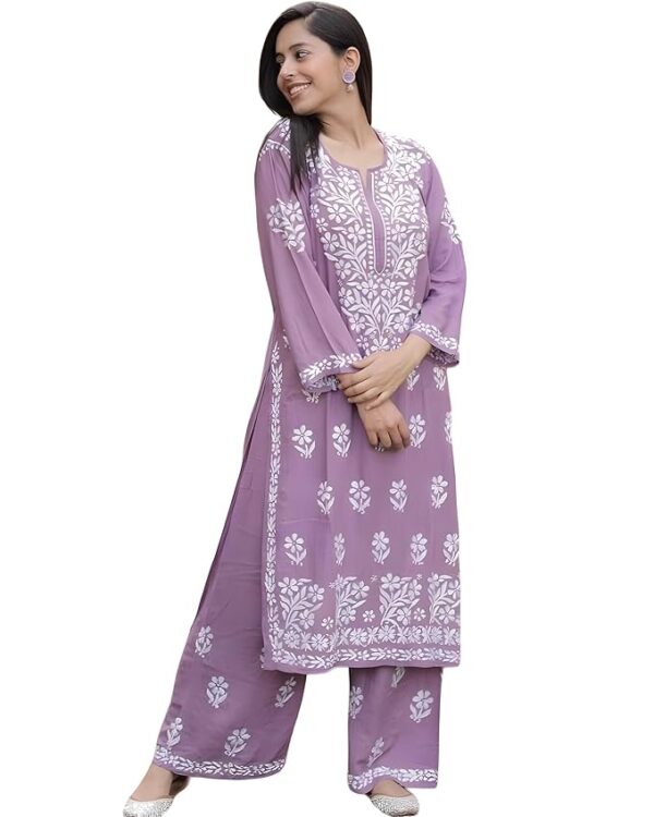 Chikankari Kurti (Reyon) - Long Kurti